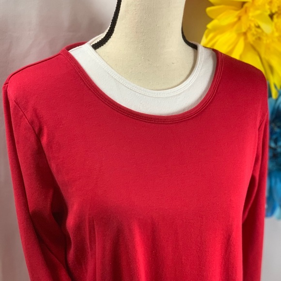 3/$10🙌White Stag Illusion Layered Long Sleeve Tee - Picture 4 of 5